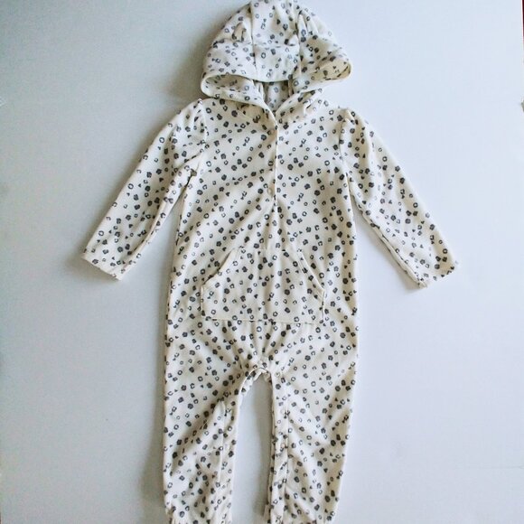 Carter's Child of Mine Fleece Hooded Cheetah Jumpsuit 24 Months - Picture 2 of 7